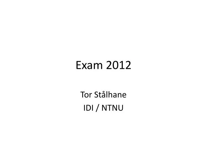 exam 2012