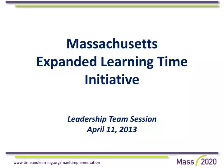 massachusetts expanded learning time initiative