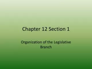 Chapter 12 Section 1