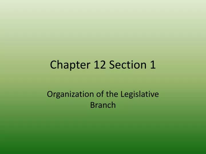chapter 12 section 1