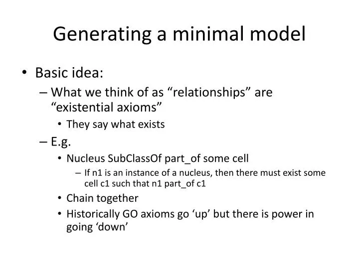 generating a minimal model