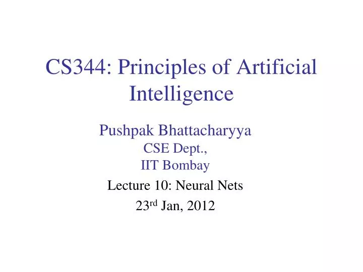 cs344 principles of artificial intelligence