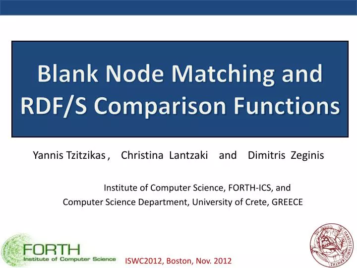 blank node matching and rdf s comparison functions