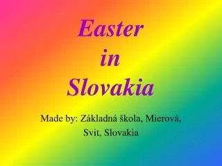 Easter in Slovakia