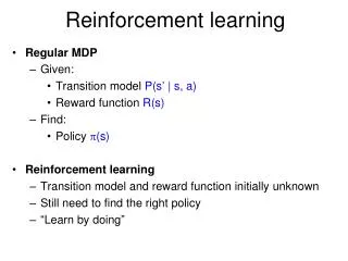 Reinforcement learning