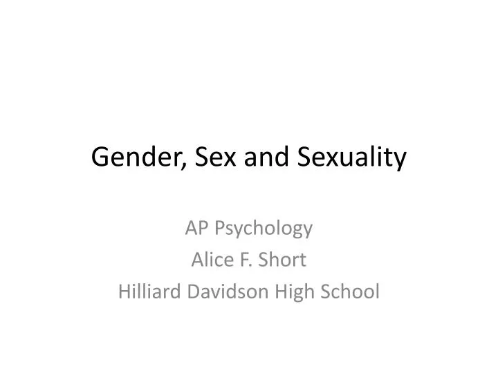 gender sex and sexuality