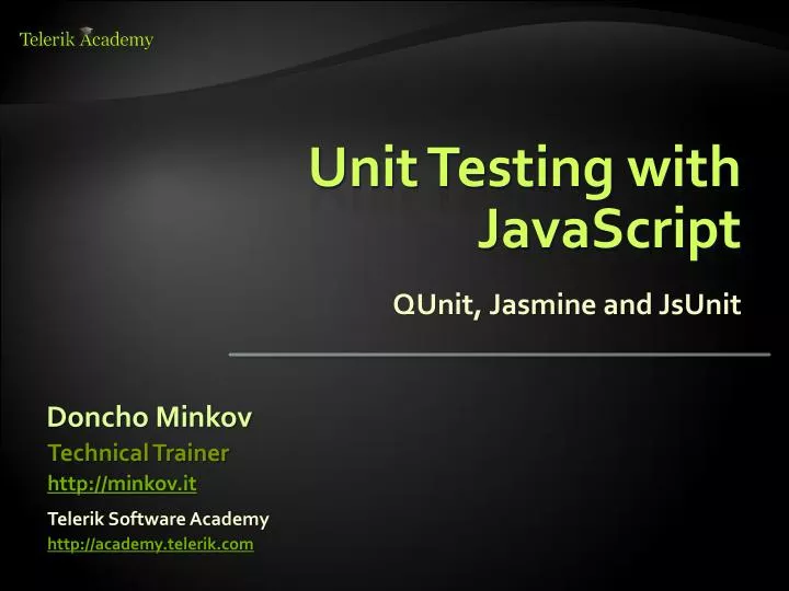unit testing with javascript