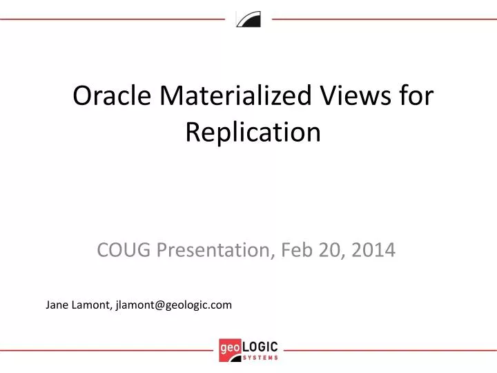 oracle materialized v iews for replication