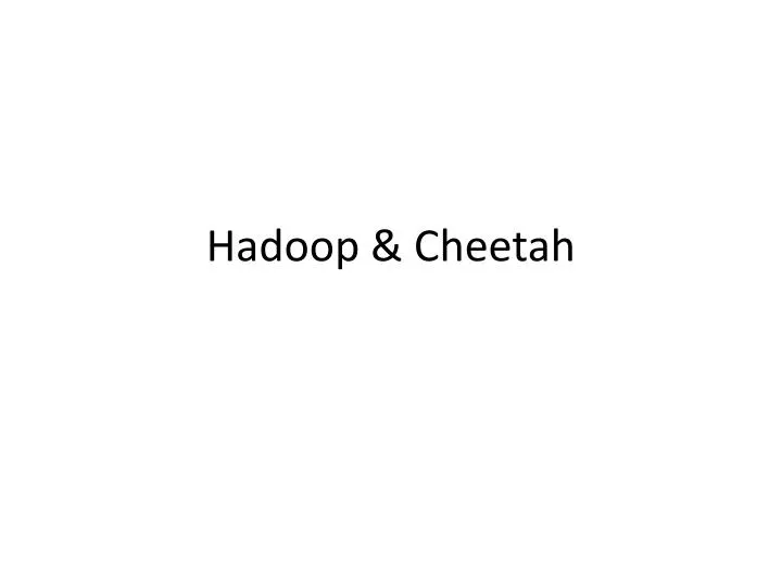 hadoop cheetah