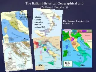 The Italian Historical Geographical and Cultural Puzzle ?