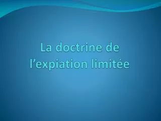 la doctrine de l expiation limit e