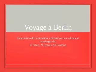 voyage berlin