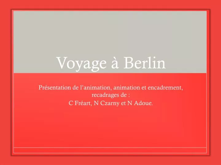 voyage berlin