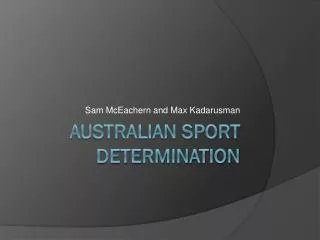 Australian sport determination