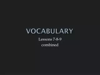 Vocabulary