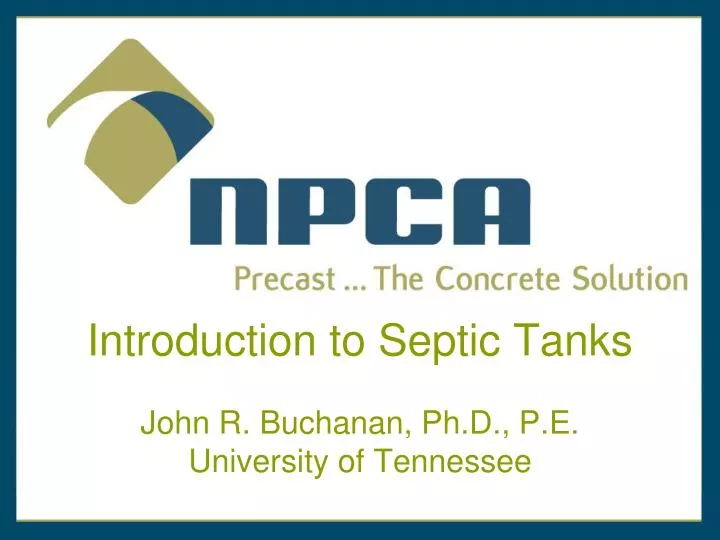 introduction to septic tanks