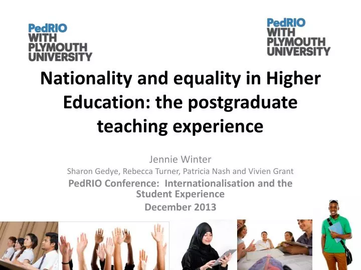 nationality and equality in higher education the postgraduate teaching experience