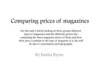 Comparing prices of magazines