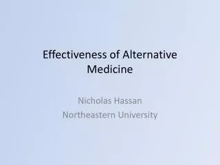 Effectiveness of Alternative Medicine