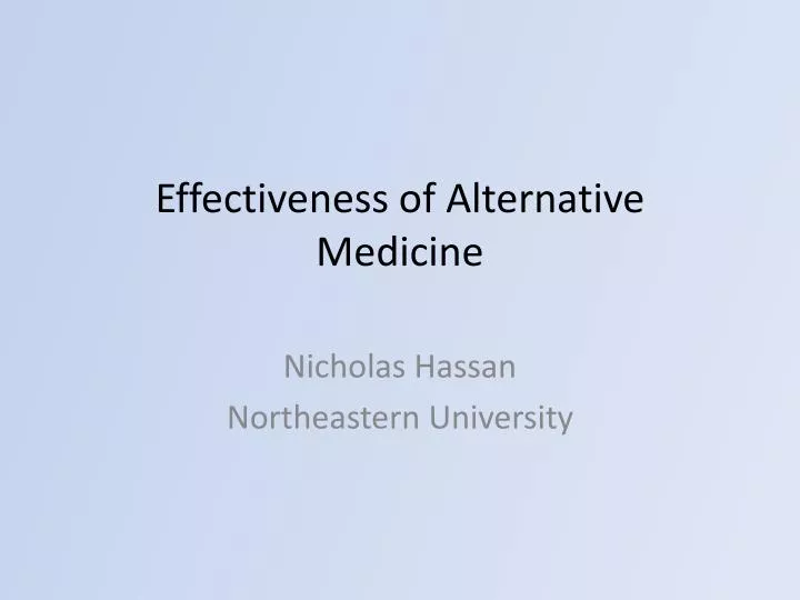 effectiveness of alternative medicine