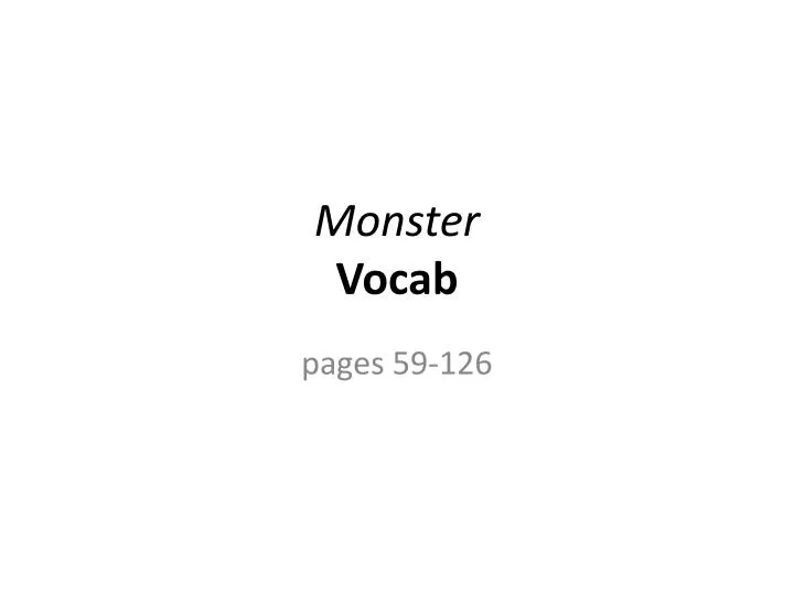 monster vocab