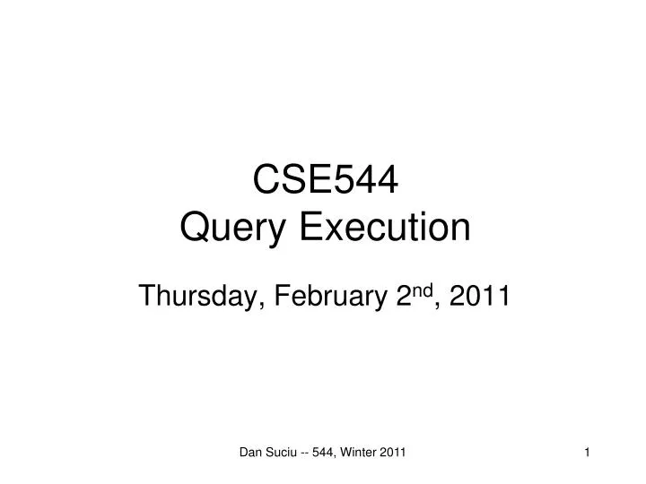 cse544 query execution