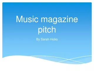 Music magazine pitch