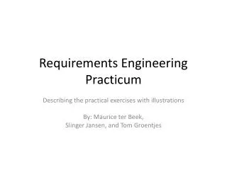 Requirements Engineering Practicum