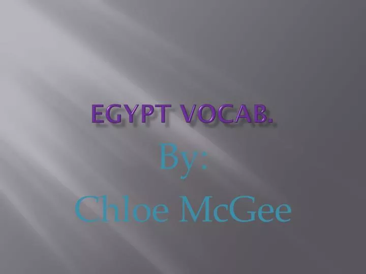 egypt vocab