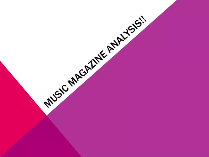 music magazine analysis