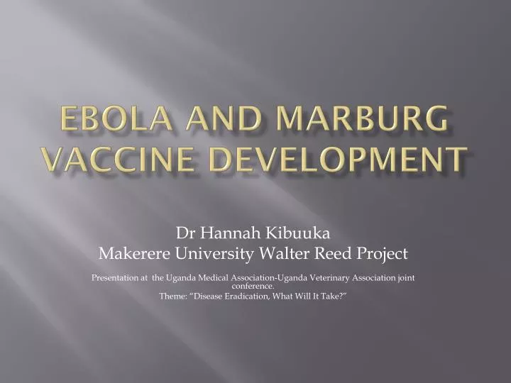 ebola and marburg vaccine development