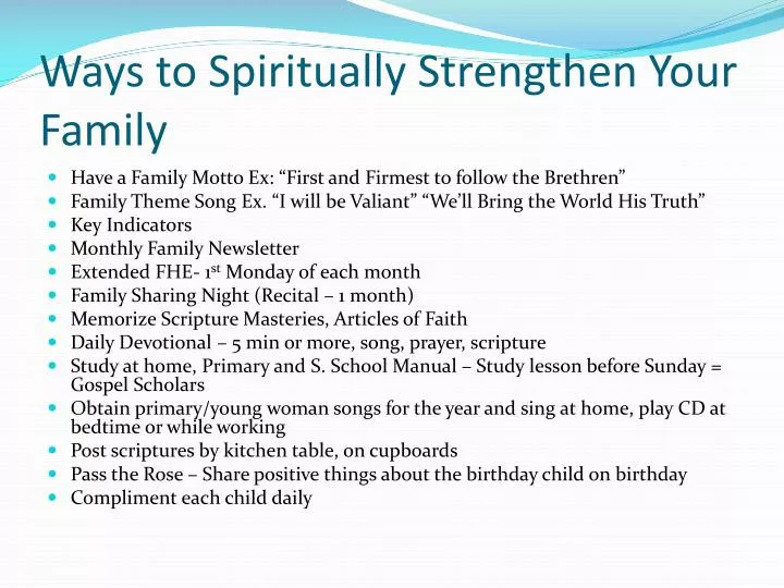 ways to spiritually strengthen your family