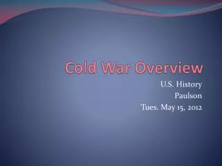 Cold War Overview