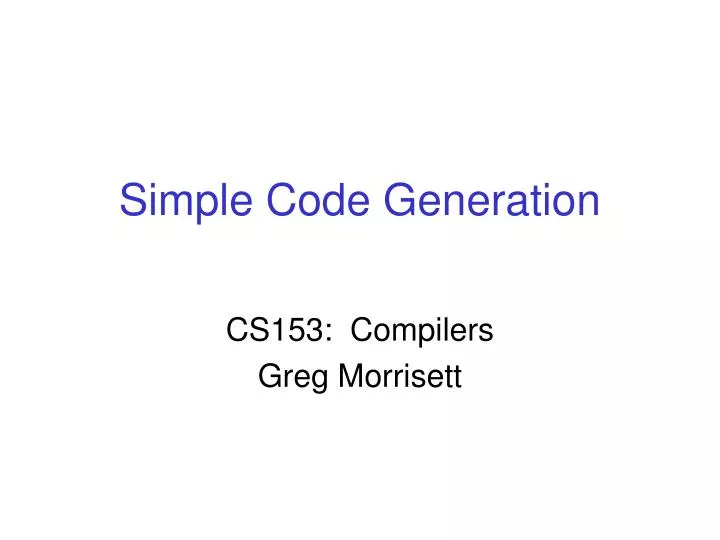 simple code generation