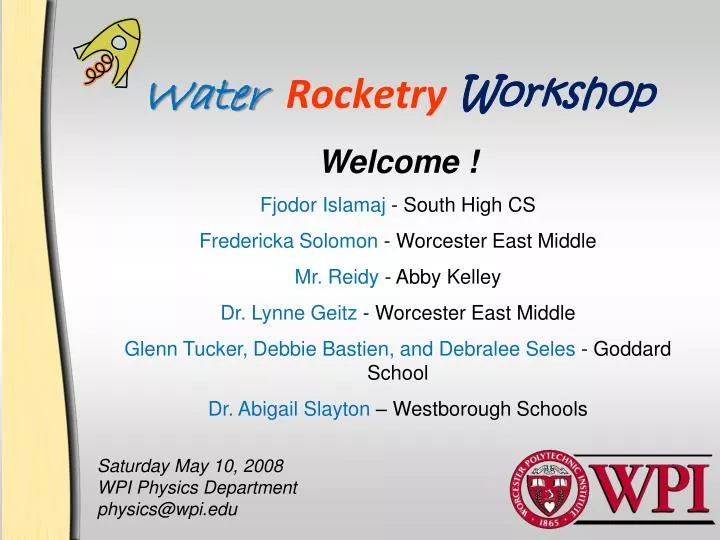 water rocketry workshop