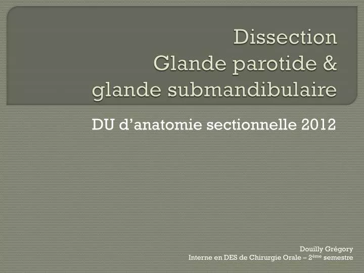 dissection glande parotide glande submandibulaire