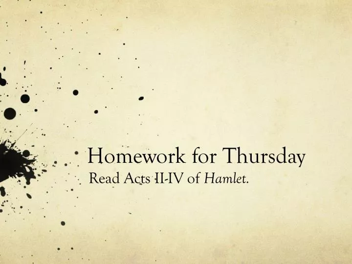 homework for thursday