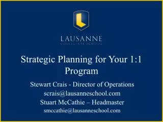 Strategic Planning for Your 1:1 Program