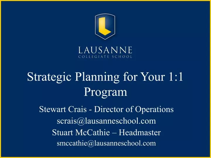 strategic planning for your 1 1 program