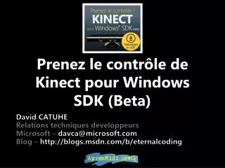 prenez le contr le de kinect pour windows sdk beta