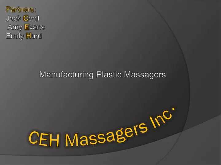 manufacturing plastic massagers