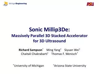 Sonic Millip3De : Massively Parallel 3D Stacked Accelerator for 3D Ultrasound