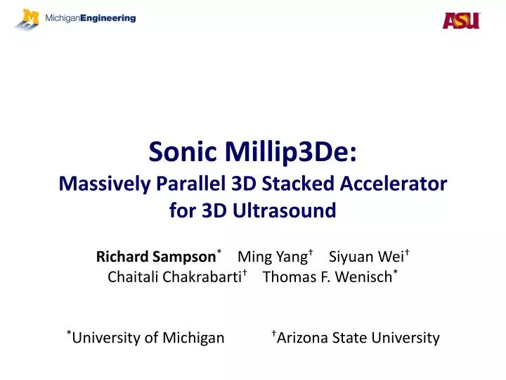 sonic millip3de massively parallel 3d stacked accelerator for 3d ultrasound