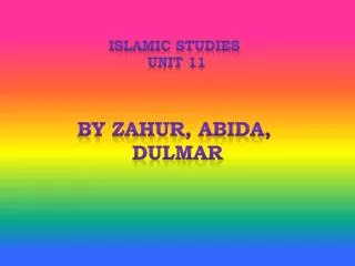 Islamic studies Unit 11