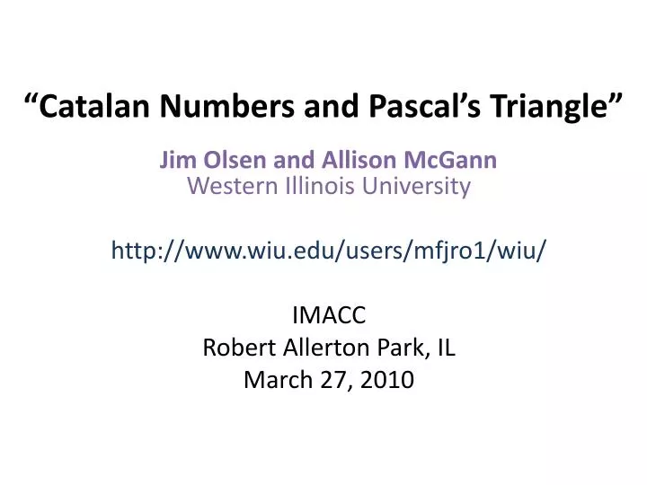 catalan numbers and pascal s triangle