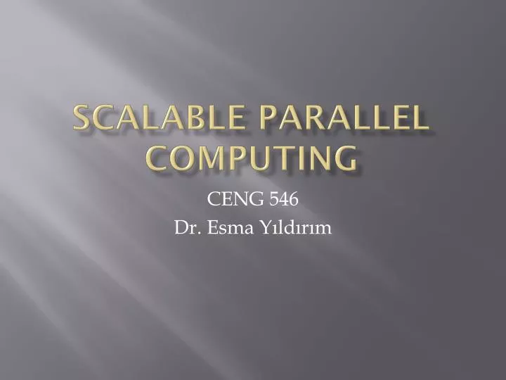 scalable parallel computing