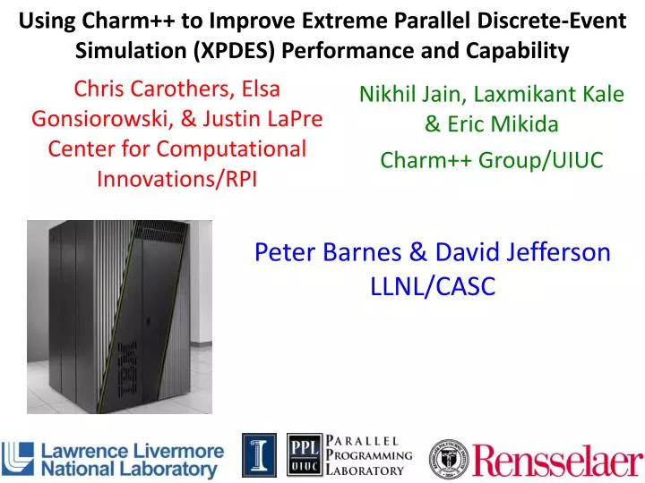 using charm to improve extreme parallel discrete event simulation xpdes performance and capability