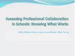 Assessing Professional Collaboration in Schools: Knowing What Works - slide 1