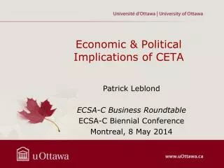 Economic &amp; Political Implications of CETA