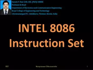 INTEL 8086 Instruction Set